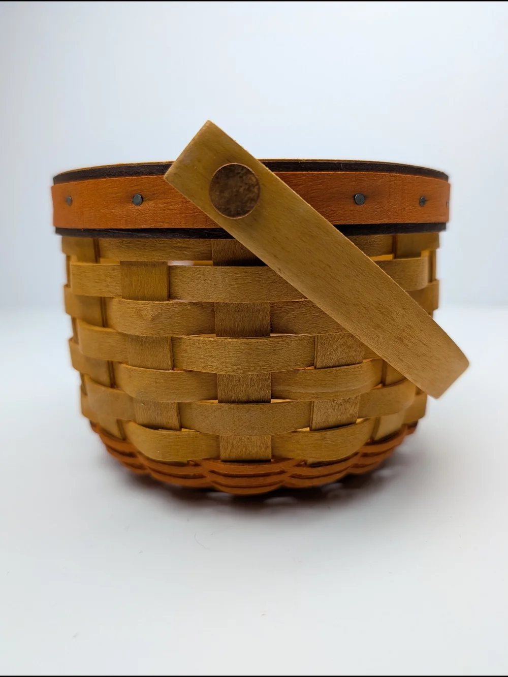 Longaberger Little Pumpkin Basket/Stem Lid/Leaves Liner/Protector, Vintage 1997 - Picture 7 of 10